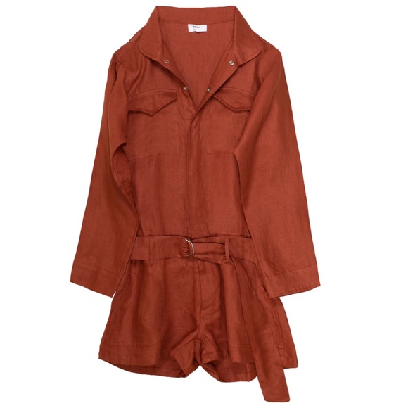 Mikoh Linen Utilitarian Style Short Romper - Picture 1 of 14